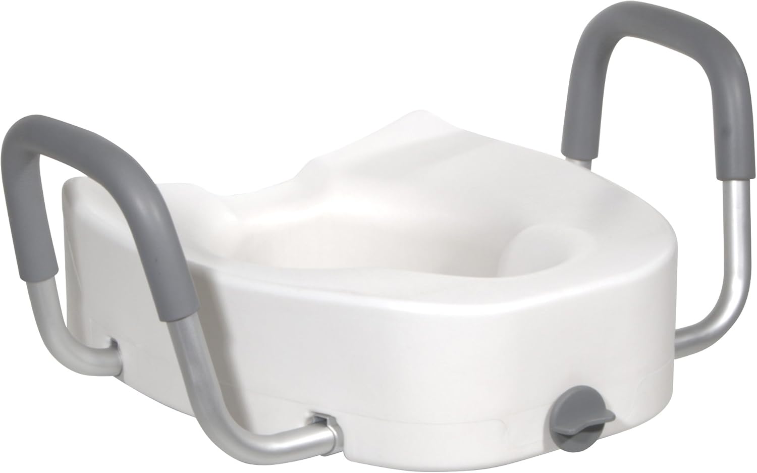 Drive Medical Premium Raised Toilet Seat with Locking Handles and Padded Armrests

