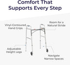 Drive Medical Folding Mobility Aid with Wheels, Lightweight Adjustable-Height Support

