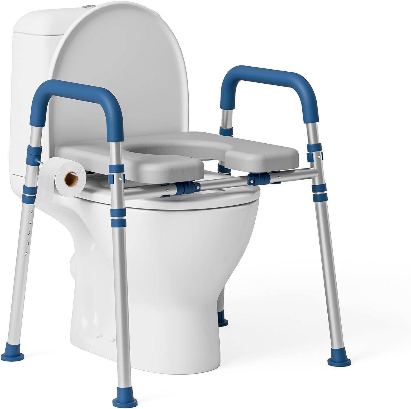 Loyoda Raised Toilet Seat Riser with Padded Handles, Adjustable Height & Width


