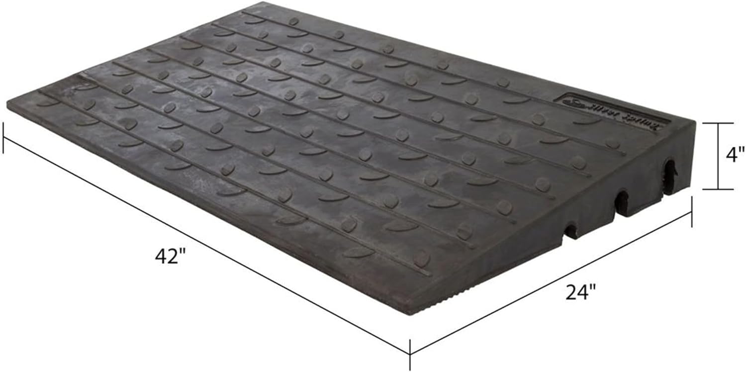 Doorway Threshold Ramp for Wheelchair and Scooter, Non-Slip Rubber with Cable Channels

