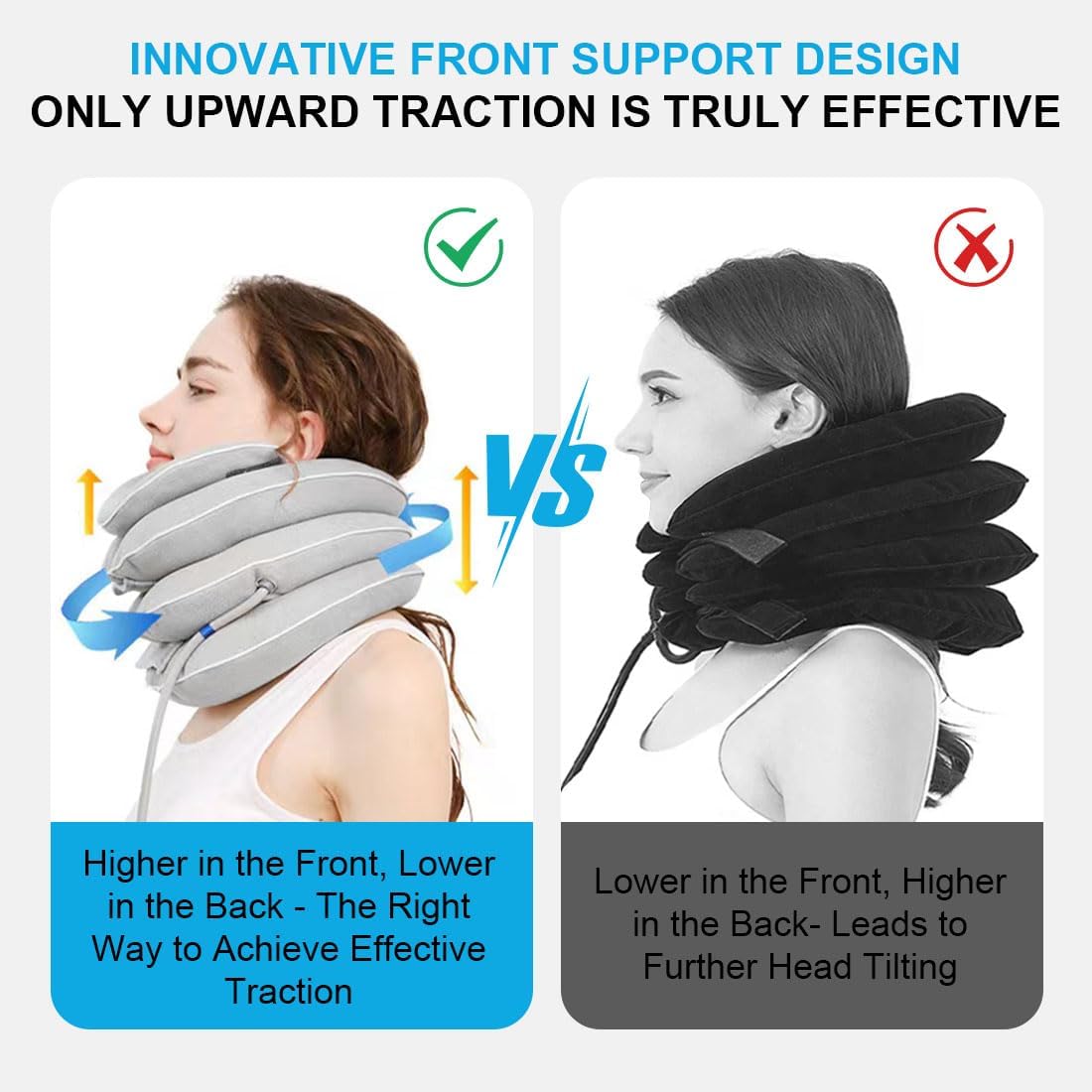 Adjustable Inflatable Neck Traction Device with Neck Brace for Cervical Relief

