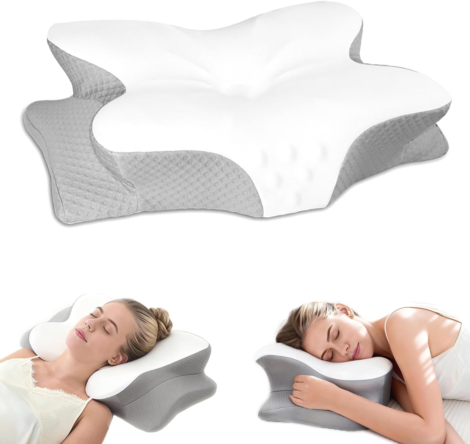 Wave Support Cooling Memory Foam Pillow for Neck & Back Pain Relief Ergonomic

