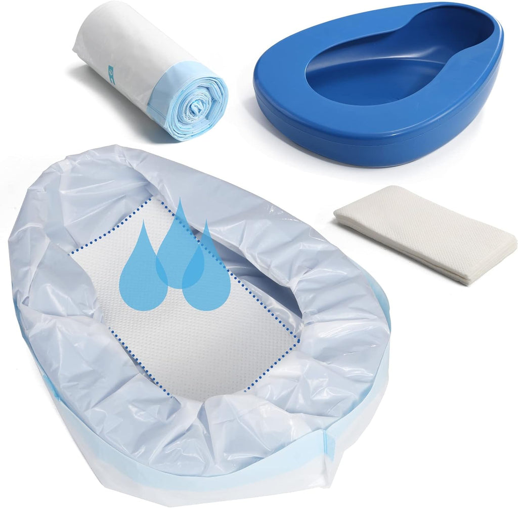 ONEDONE Bed Pan Set with Disposable Liners and Super Absorbent Pads

