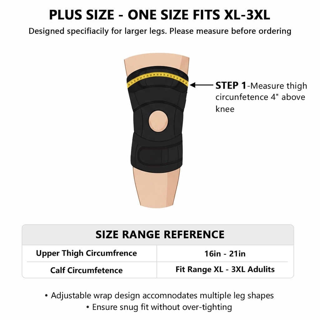 Nvorliy Knee Brace with Adjustable Straps and Side Stabilizers for Arthritis Pain

