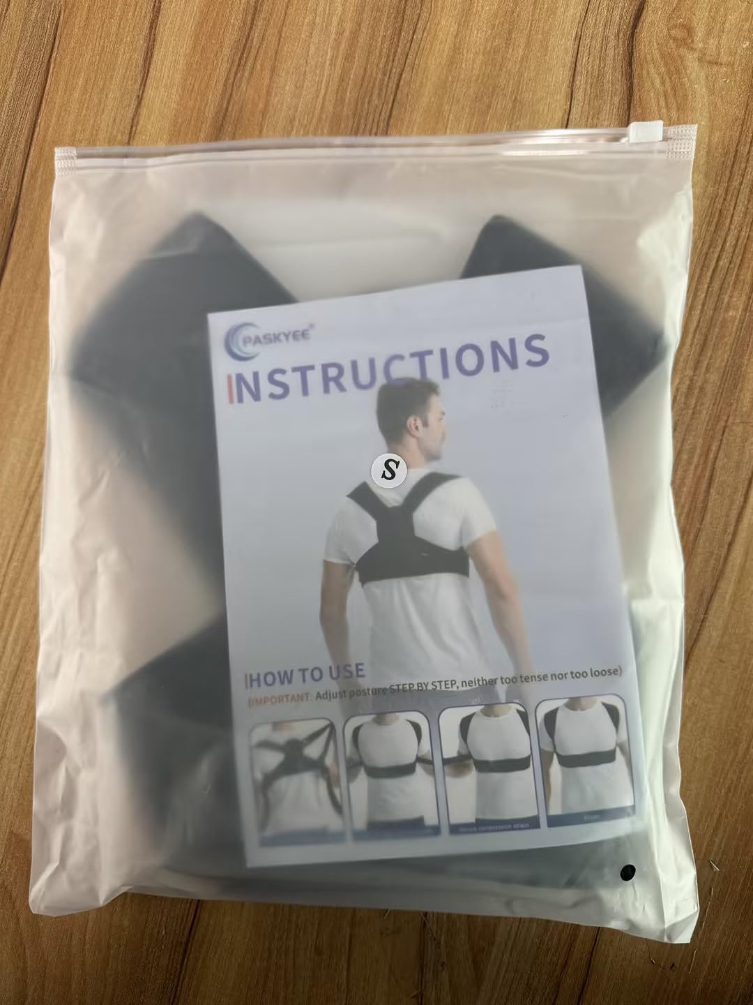 Paskyee Posture Corrector Back Brace for Neck and Upper Back, Adjustable Support

