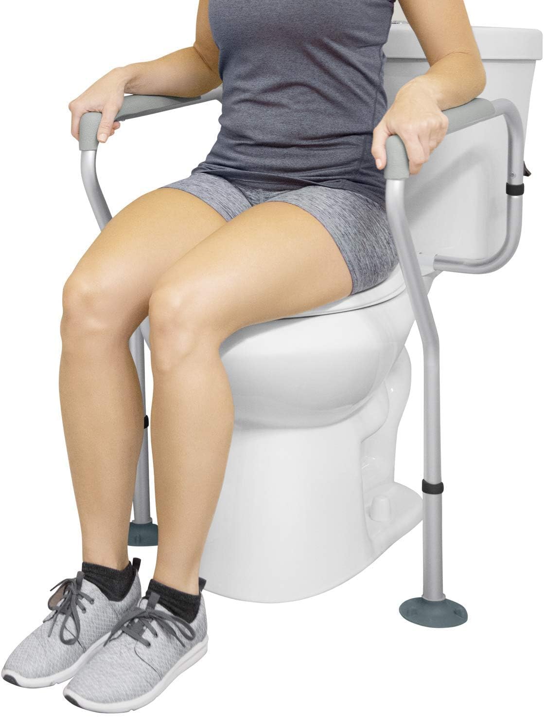 Vive Toilet Safety Rails for Seniors, Adjustable Grab Bars for Toilet

