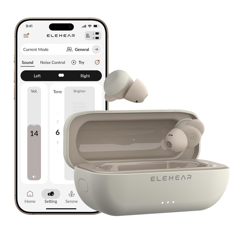ELEHEAR Delight OTC Rechargeable Hearing Aids with AI Speech Enhancement, Bluetooth 5.3

