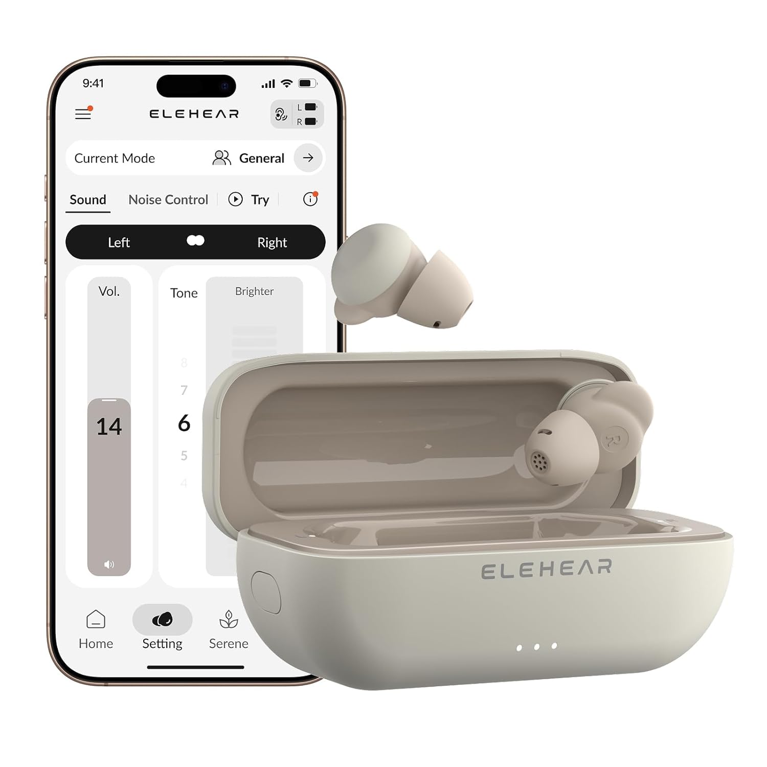 ELEHEAR Delight OTC Rechargeable Hearing Aids with AI Speech Enhancement, Bluetooth 5.3

