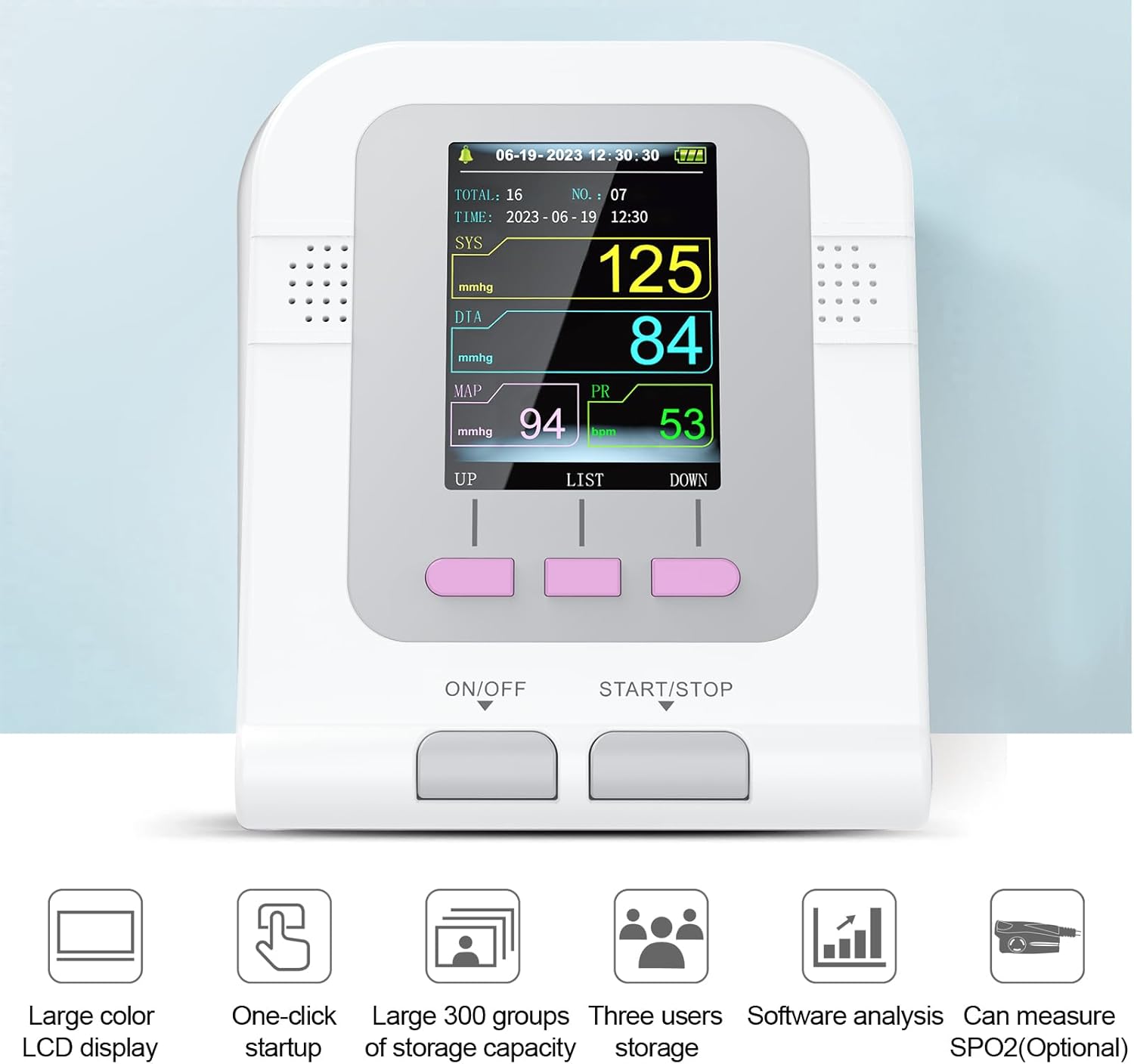 CONTEC Fully Automatic Upper Arm Blood Pressure Monitor, Electronic Sphygmomanometer

