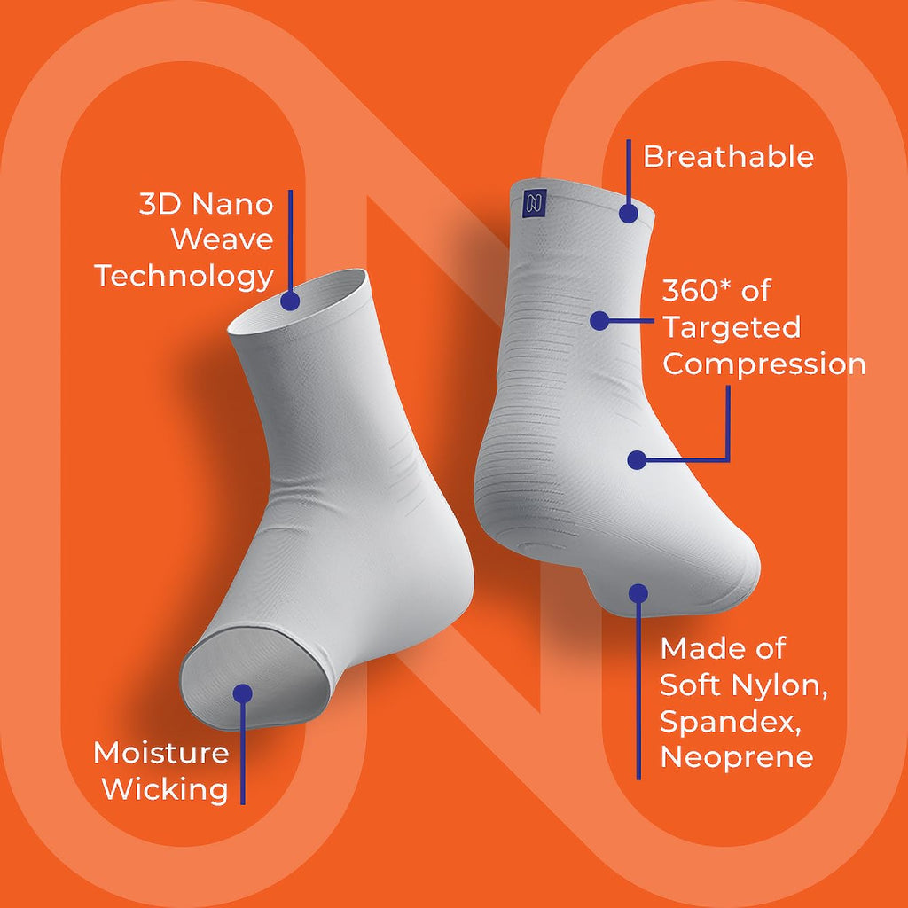 NanoSocks Compression Socks for Women & Men Toeless Ankle Brace Support Sleeve

