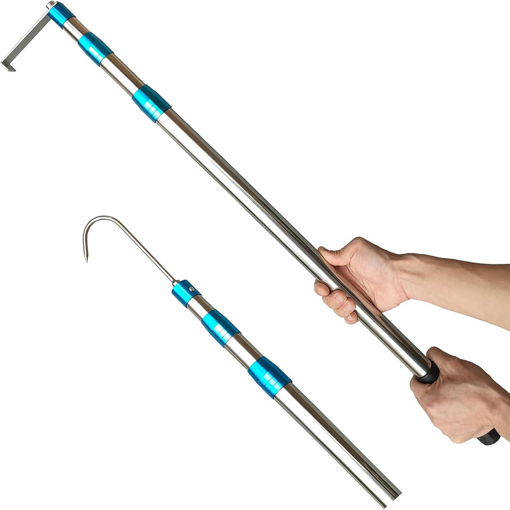 Cargo Grabber Reach Retriever Telescoping Pull Pole with Hooks, 6.3 ft Truck Bed

