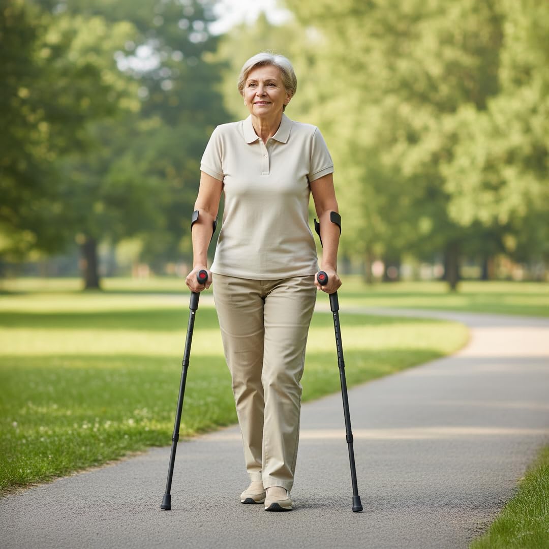 PEPE Mobility Folding Forearm Crutches for Adults, Adjustable Height, Aluminum

