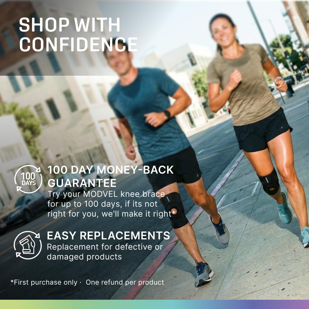 Modvel Knee Brace with Side Stabilizers and Patella Gel Pads, Compression Sleeve

