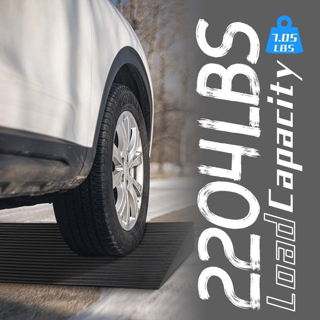 Rubber Threshold Ramp for Doorways, Non-Slip Curb Ramp, 2204 lb Capacity


