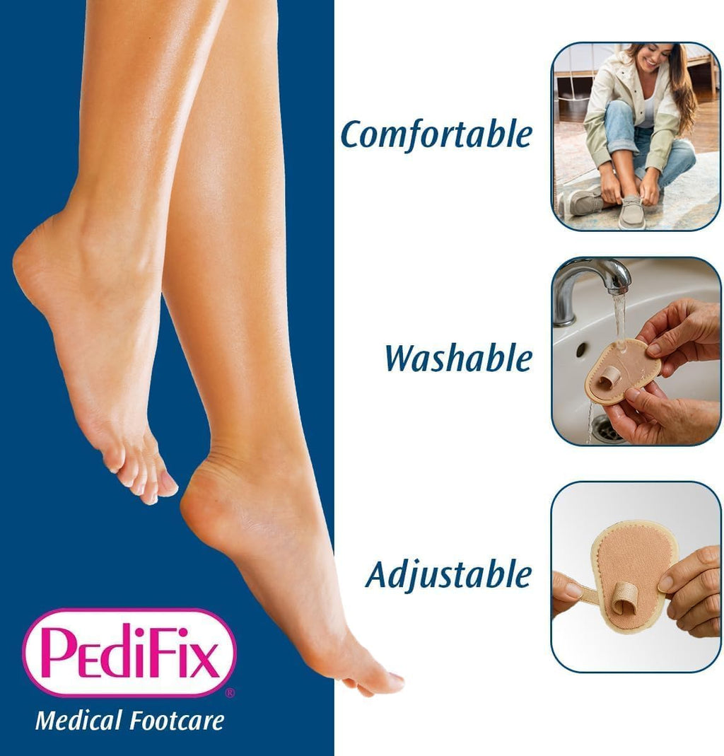 PediFix Toe Straightener with Cushioned Foam Pad for Crooked, Overlapping Toes

