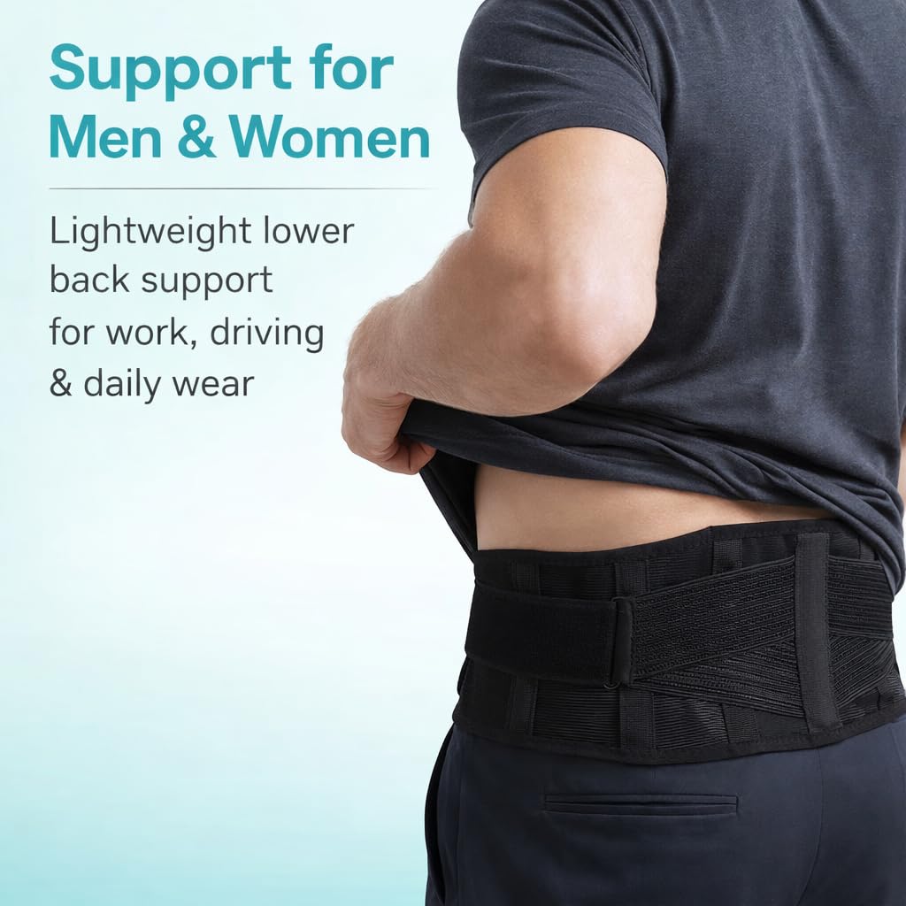 Ultra-Thin Breathable Back Brace Belt for Lower Back Pain, Sciatica, Support

