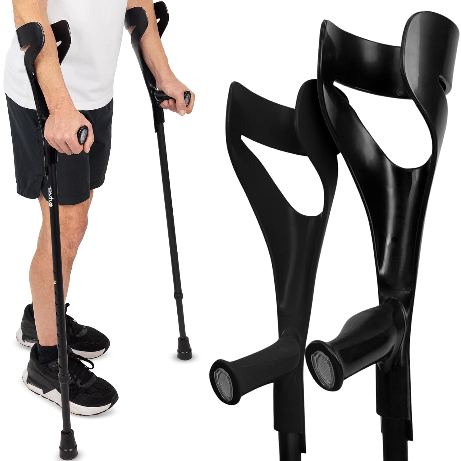 Vive Forearm Crutches Pair Adjustable Lightweight Ergonomic Arm Crutches

