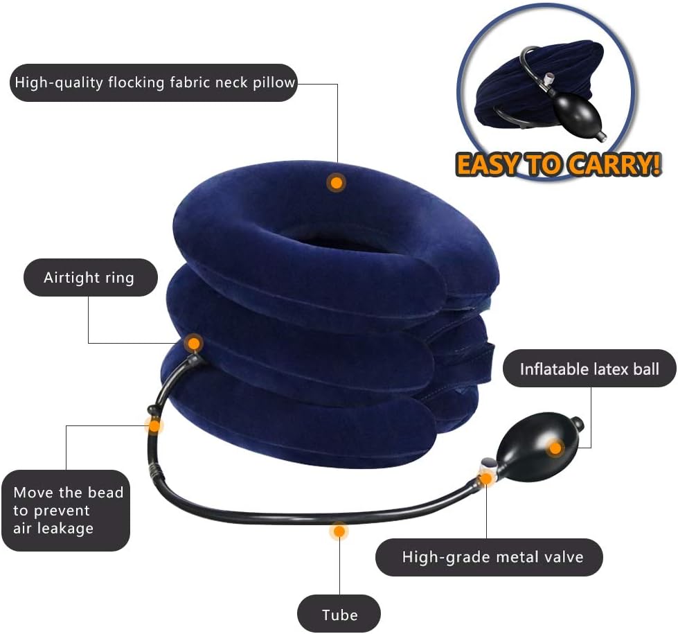 Cervical Neck Traction Device Inflatable Adjustable Neck Stretcher Support Brace


