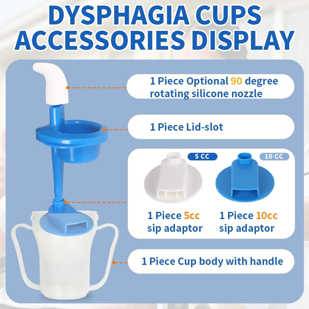 EZSLINGGLIDE Dysphagia Regulating Drinking Cup, Spill-Proof Adaptive Cup for Adults

