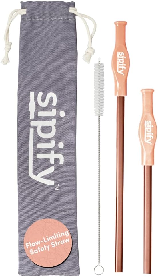 Flow-Limiting Dysphagia Safety Straw for Safe Drinking | Reusable Stainless Steel

