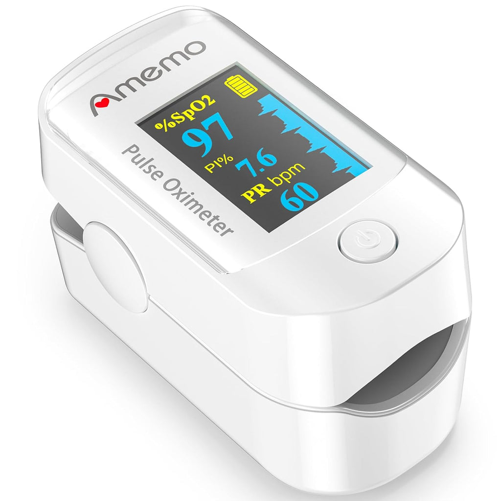 Pulse Oximeter with OLED Display, Fingertip SpO2 & Pulse Rate Monitor, Carrying Case

