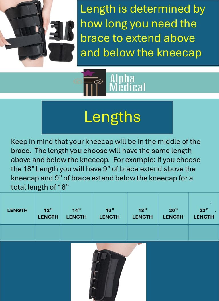 Alpha Medical Three-Panel Adjustable Orthopedic Knee Immobilizer, Knee Brace

