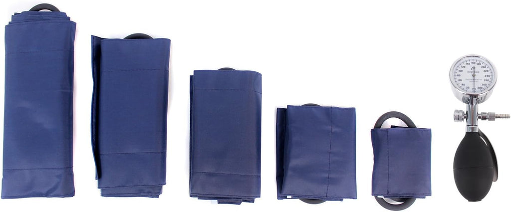 Dixie EMS Aneroid Sphygmomanometer Kit, Manual Blood Pressure Monitor Set with 5 Cuffs

