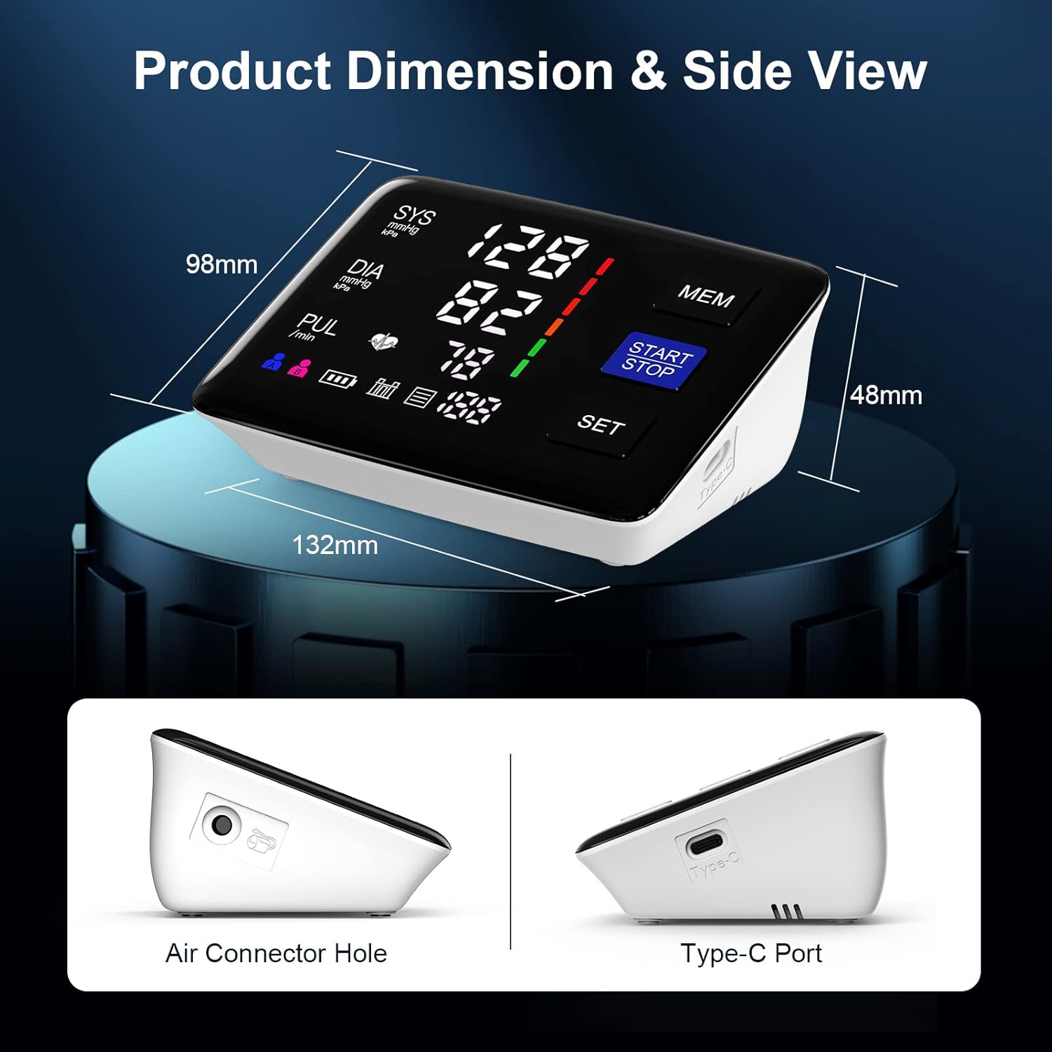 LIVAROCI Upper Arm Blood Pressure Monitor with Extra Large LED Backlit Screen

