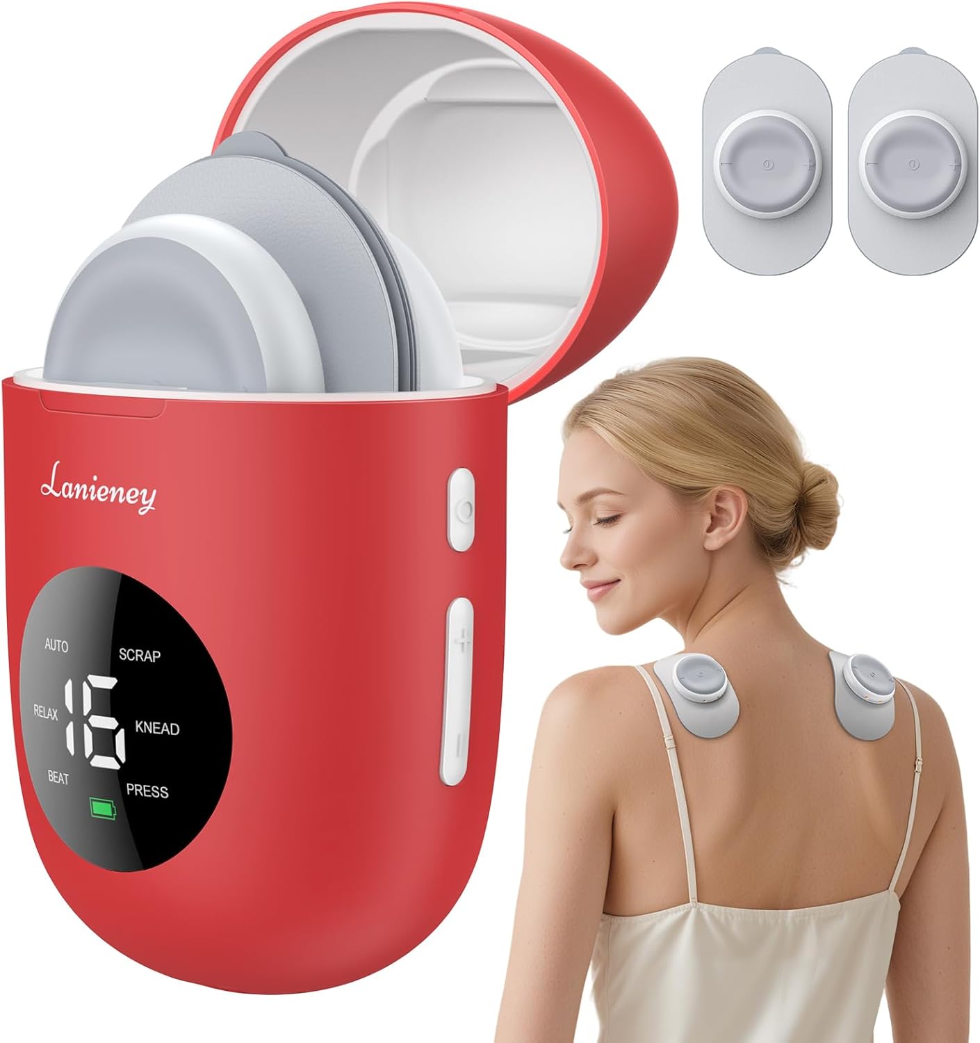 Lanieney Wireless TENS Unit Dual Channel EMS Portable Muscle Stimulator

