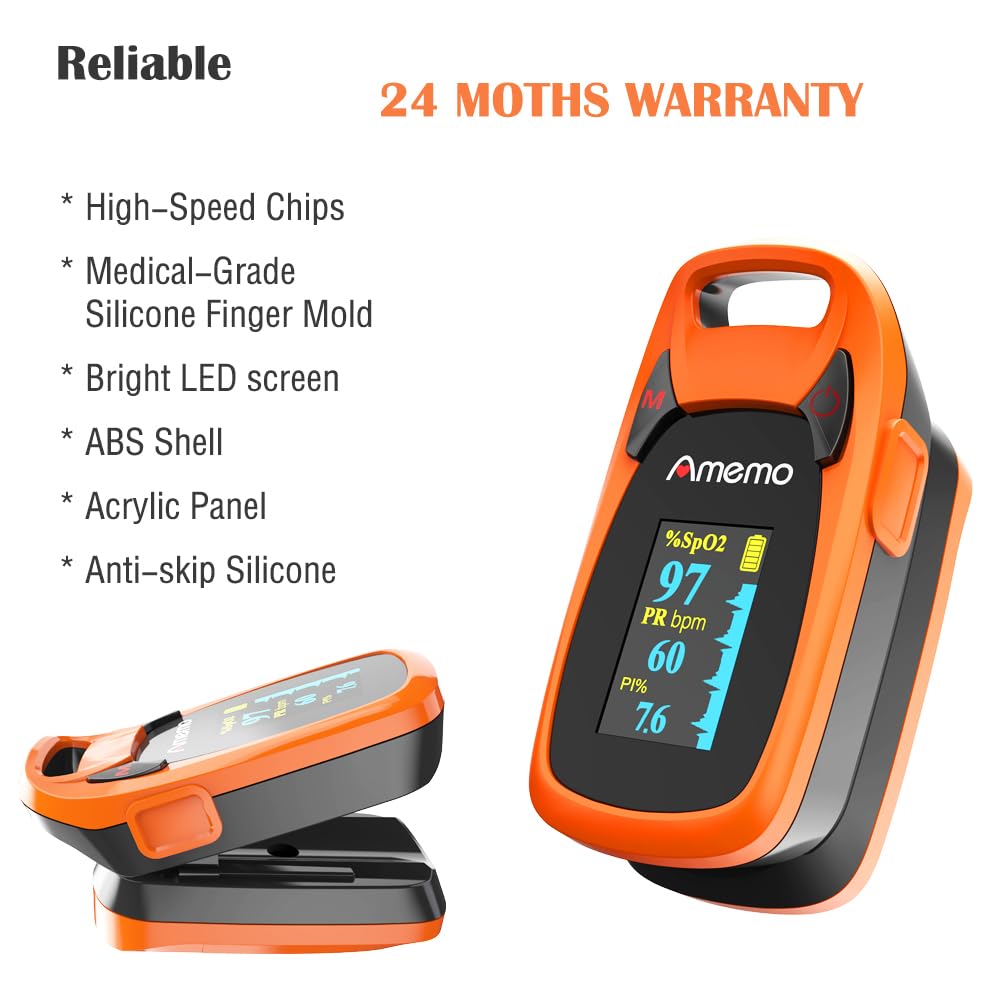 Fingertip Pulse Oximeter with OLED Display, Plethysmograph and Perfusion Index

