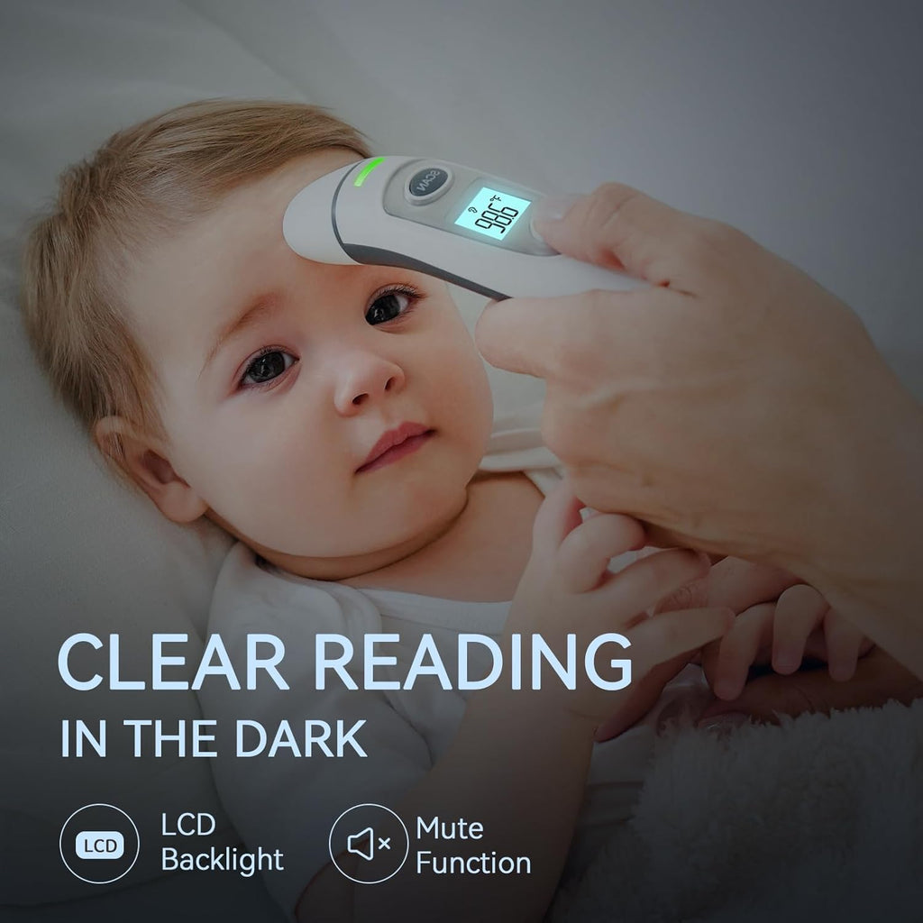Digital Infrared Ear and Forehead Thermometer with Fever Alarm, 1-Second Readings

