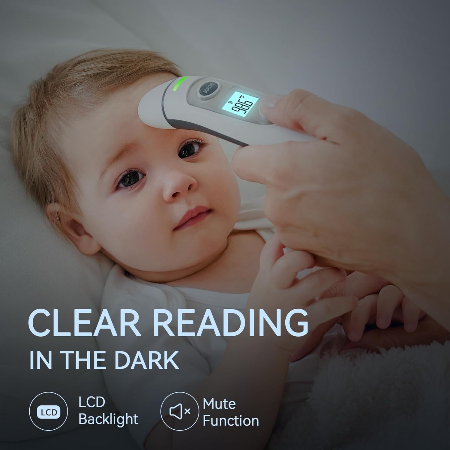 Digital Infrared Ear and Forehead Thermometer with Fever Alarm, 1-Second Readings

