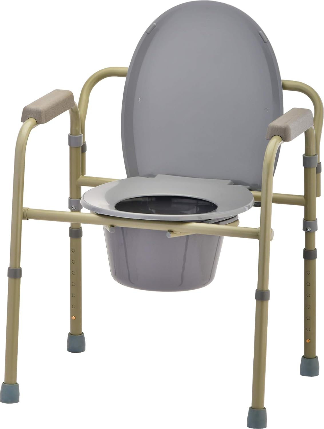 NOVA Medical Folding Commode Over Toilet and Bedside, With Splash Guard and Bucket

