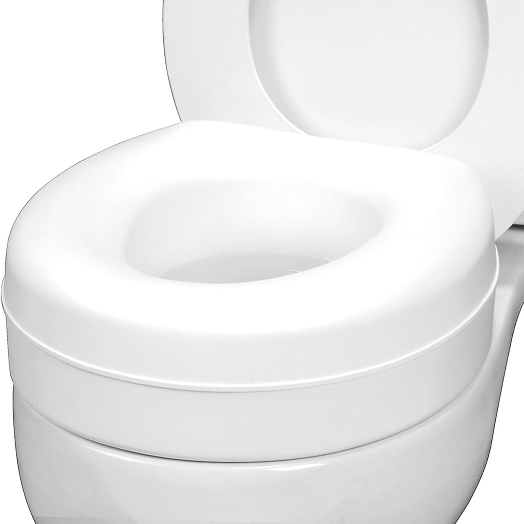 HealthSmart Raised Toilet Seat Riser, 5 in Padded Toilet Seat Elevation

