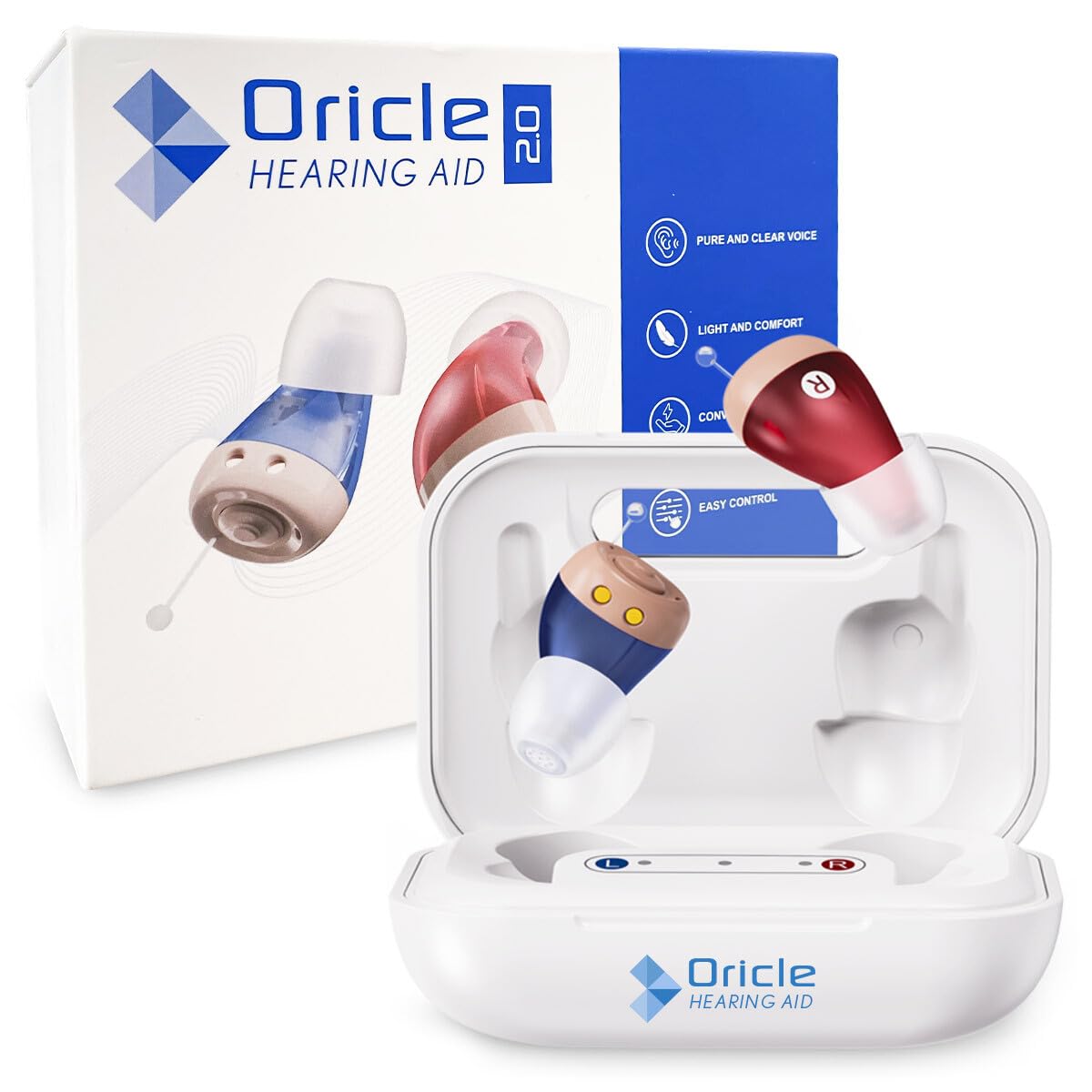 Oricle Standard 2.0 OTC In-Ear Hearing Aid for Adults with Noise Cancellation

