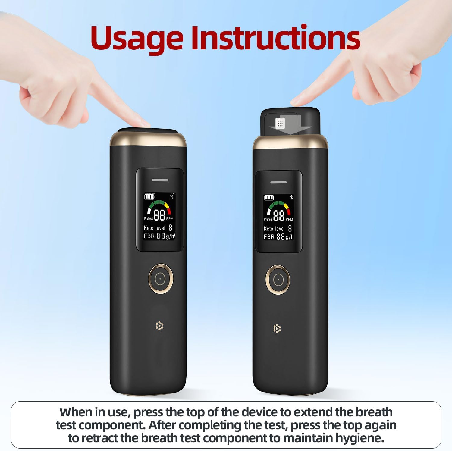 Ketone Breath Analyzer & Ketosis Meter, Portable Acetone Breath Tester

