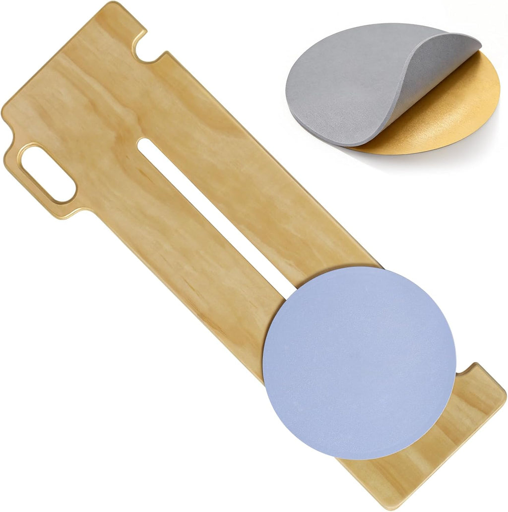 Patient Slide Transfer Board for Wheelchair Transfers, Sliding Seat and Grab Handles

