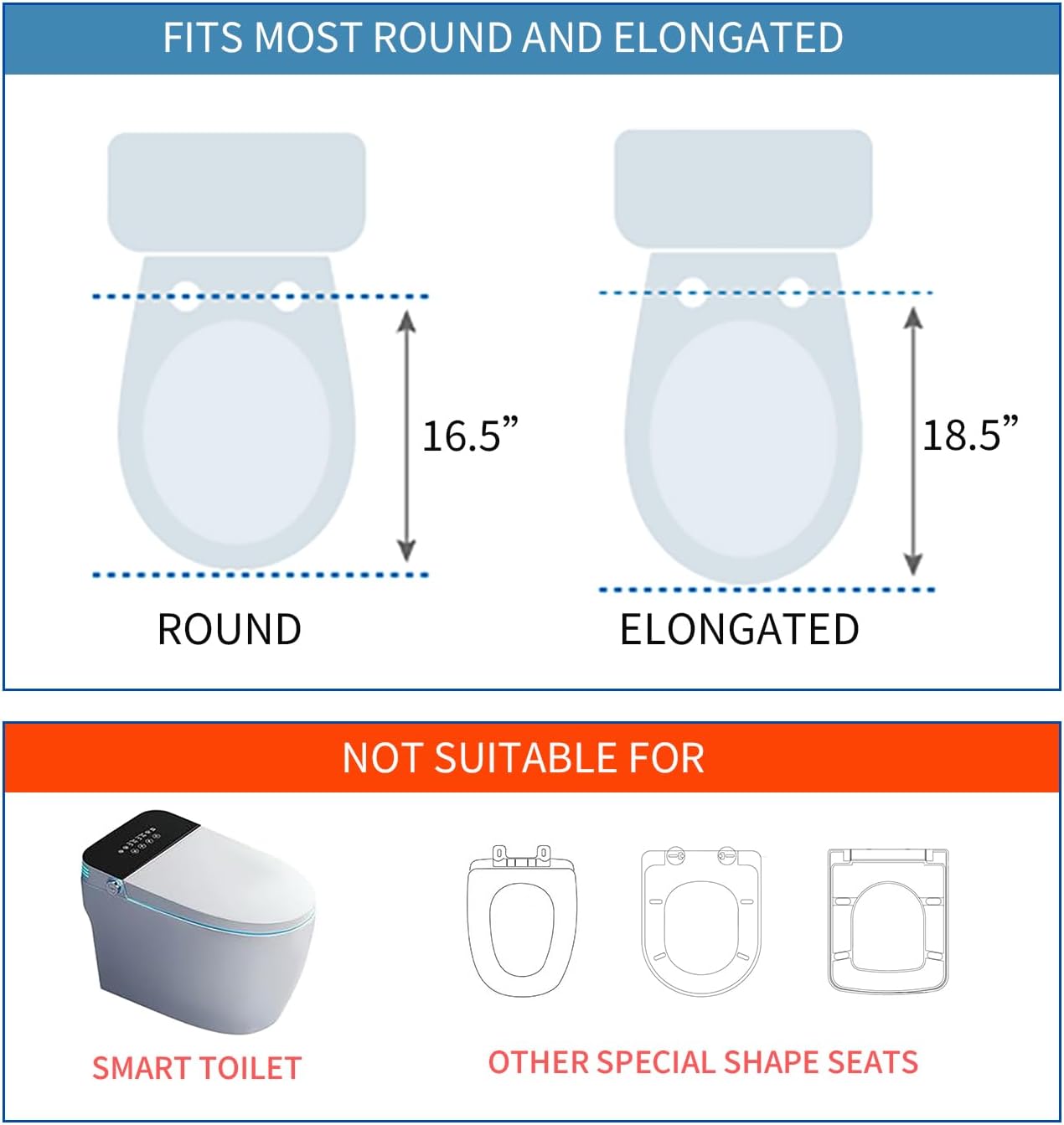 Toilet Seat Cushion with 2-Inch High-Density Foam, Microfiber Riser Pad

