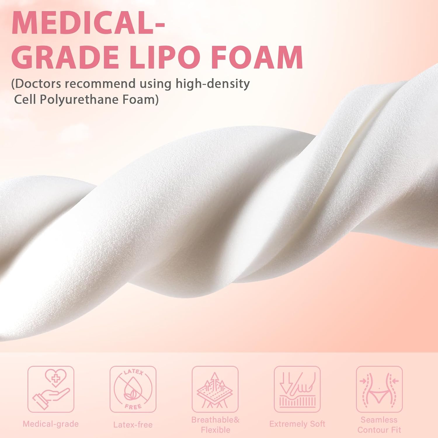 Latex-Free Lipo Foam Pads for Post-Surgery Compression, Medical-Grade PU Sheets

