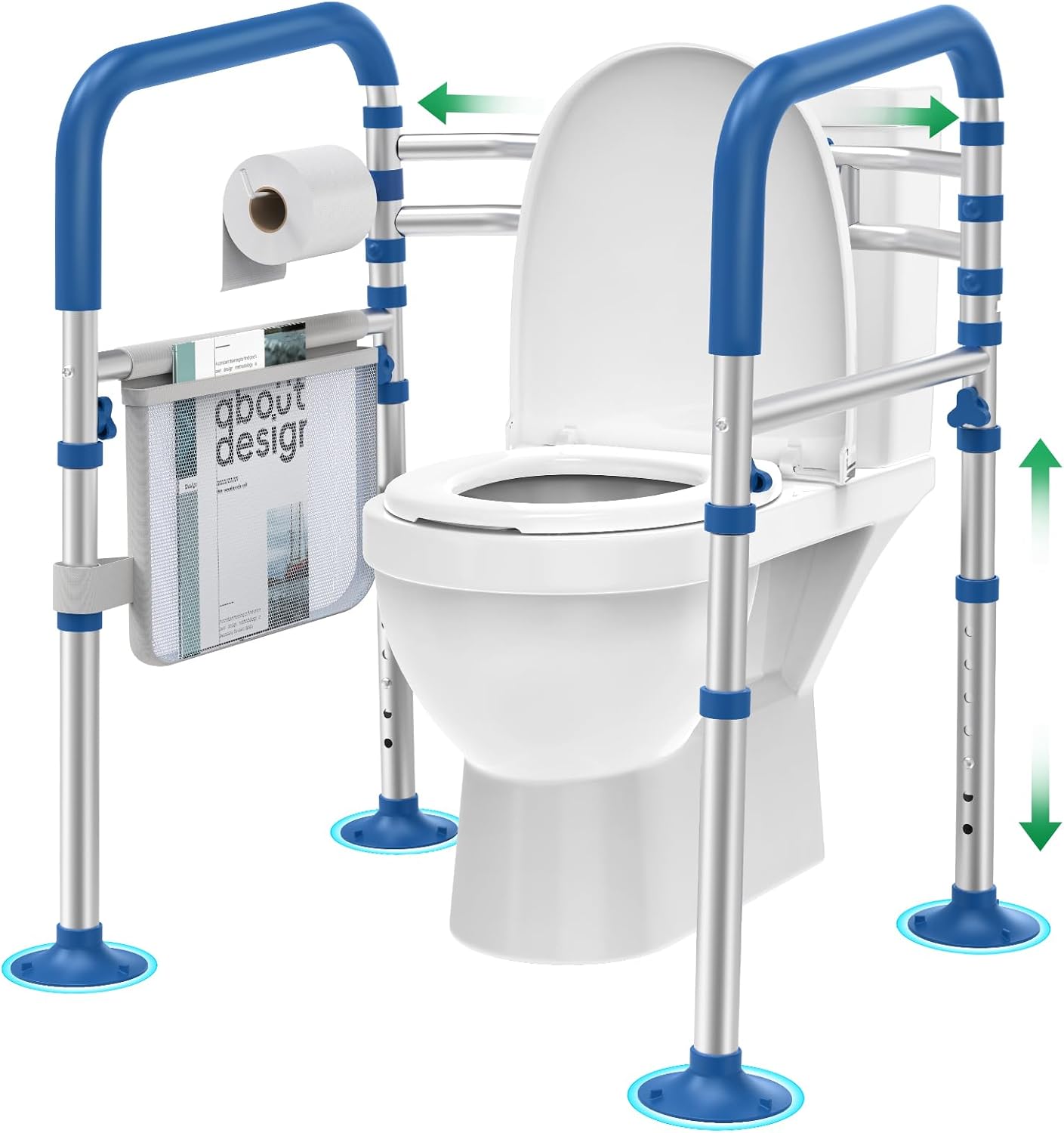 Loyoda Adjustable Foldable Toilet Safety Rails for Seniors, Elderly & Disabled

