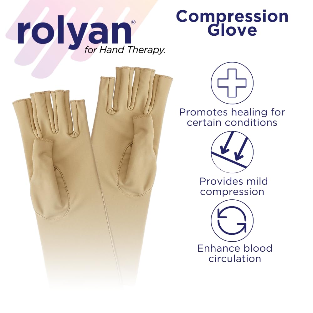 Rolyan Compression Glove for Arthritis, Carpal Tunnel Relief, Swelling Support

