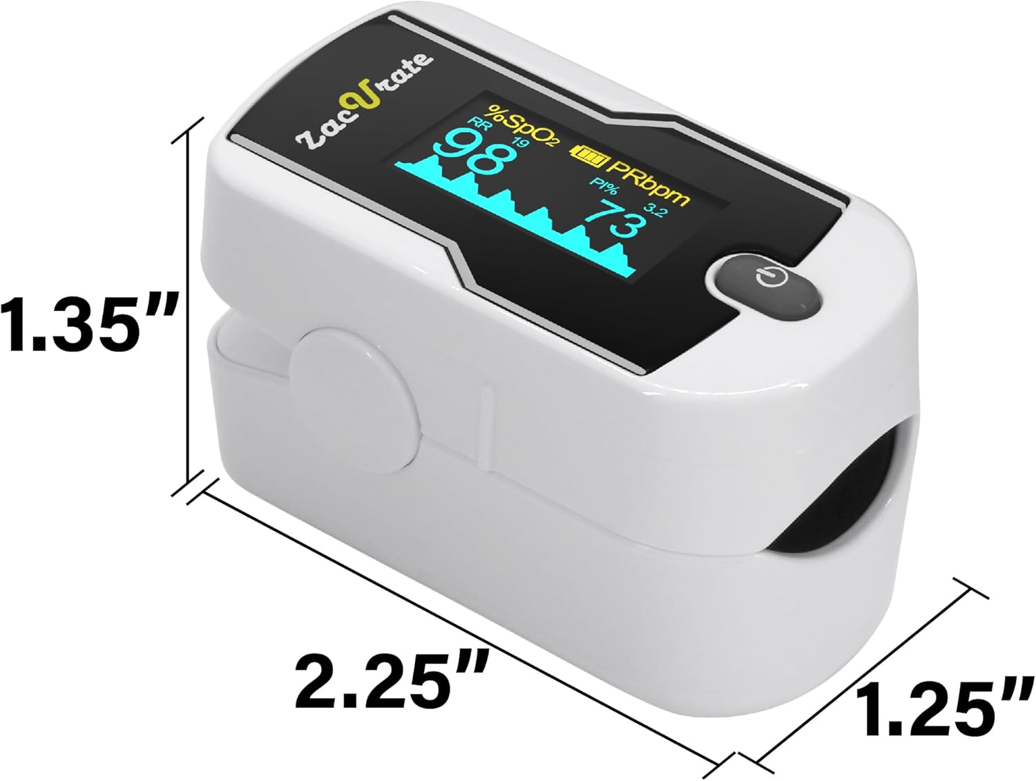 Zacurate 500E-B Wireless Bluetooth Fingertip Pulse Oximeter with App, SpO2 & Heart Rate


