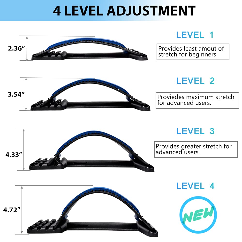 JUMPOW Back Stretcher for Lower Back Pain Relief, Adjustable Lumbar Spine Board

