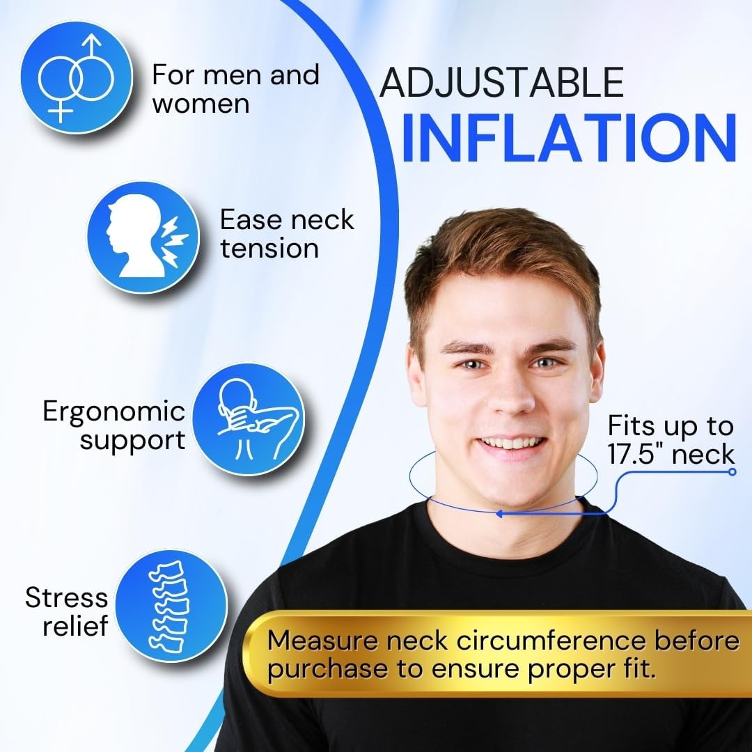 EverRelief Cervical Traction Device Inflatable Adjustable Neck Stretcher Pillow

