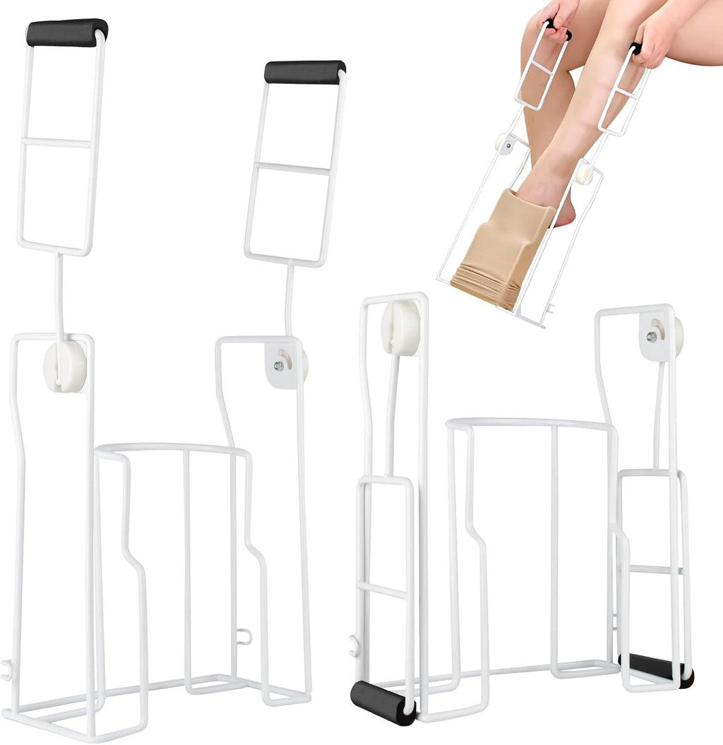 Compression Sock Aid Device with Adjustable Angle and Extended Handle, Metal

