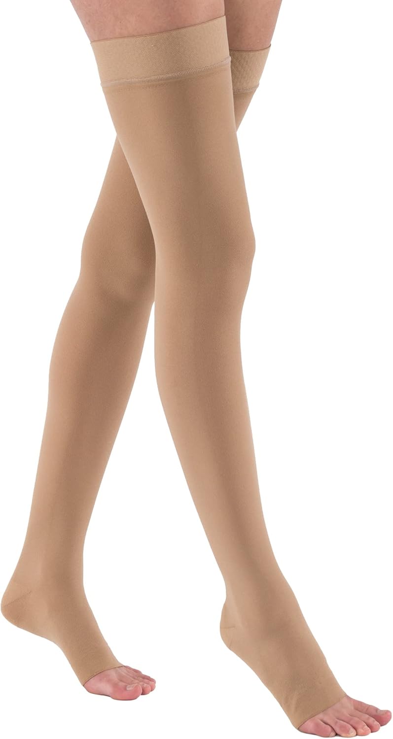 JOBST Relief 20-30 mmHg Thigh-High Compression Stockings, Open Toe, Silicone Band

