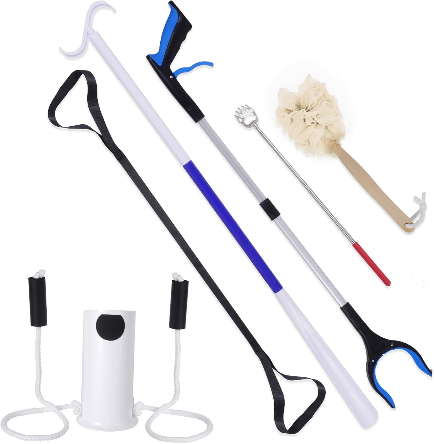 6-in-1 Hip Recovery Aid Kit for Seniors: Reacher, Shoe Horn, Sock Aid & More

