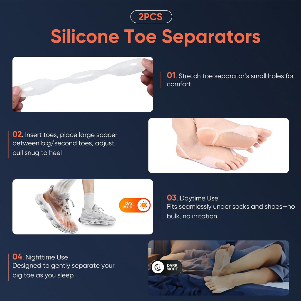 Adjustable Bunion Corrector Splint with Silicone Pad for Hallux Valgus Relief

