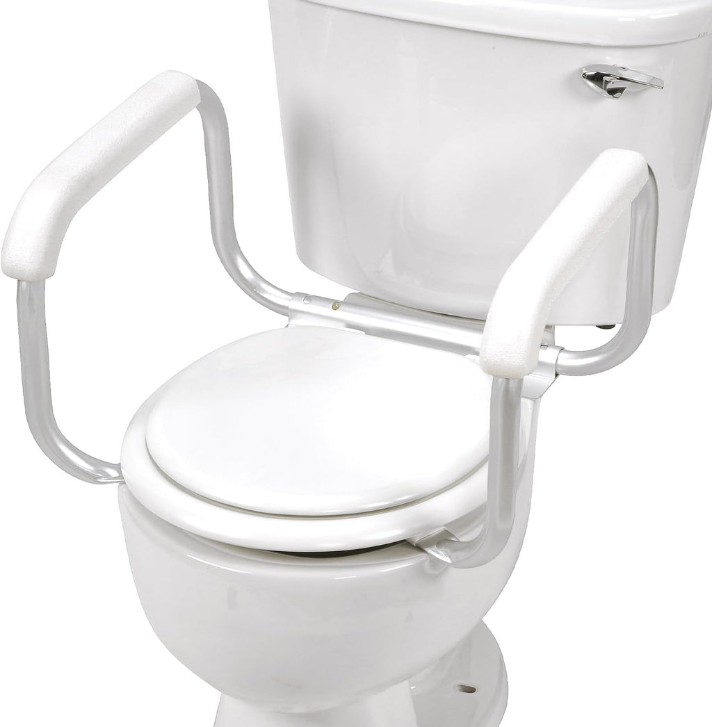 DMI Toilet Safety Rails Grab Handles with Aluminum Frame, Tool-Free Assembly

