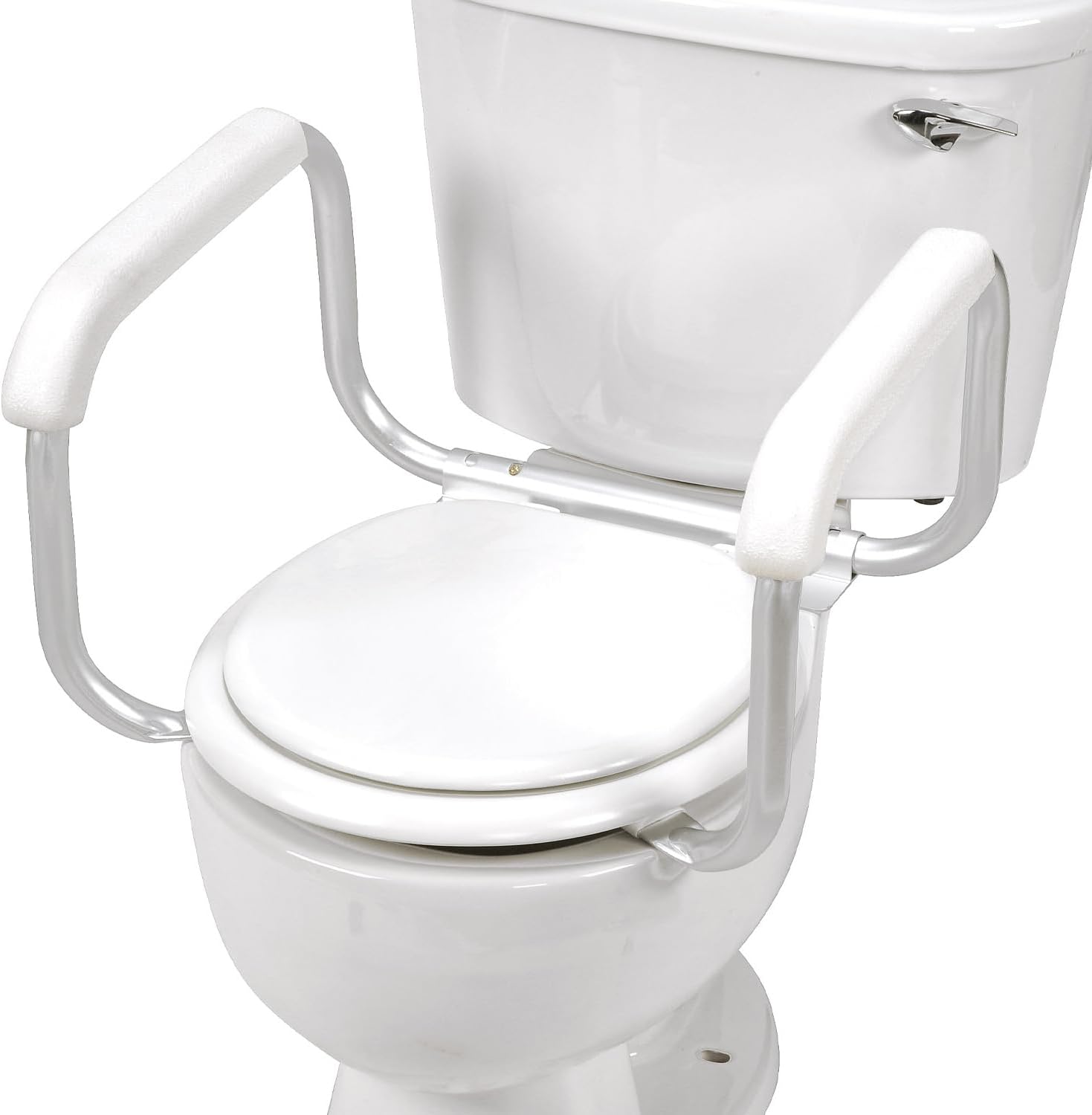 DMI Toilet Safety Rails Grab Handles with Aluminum Frame, Tool-Free Assembly

